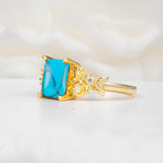 SR17645 Turquoise Ring - White-Gold