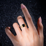 SR17645 Black Onyx Ring - Rose-Gold
