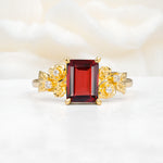 SR17645 Garnet Ring - Yellow-Gold