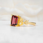 SR17645 Garnet Ring - White-Gold