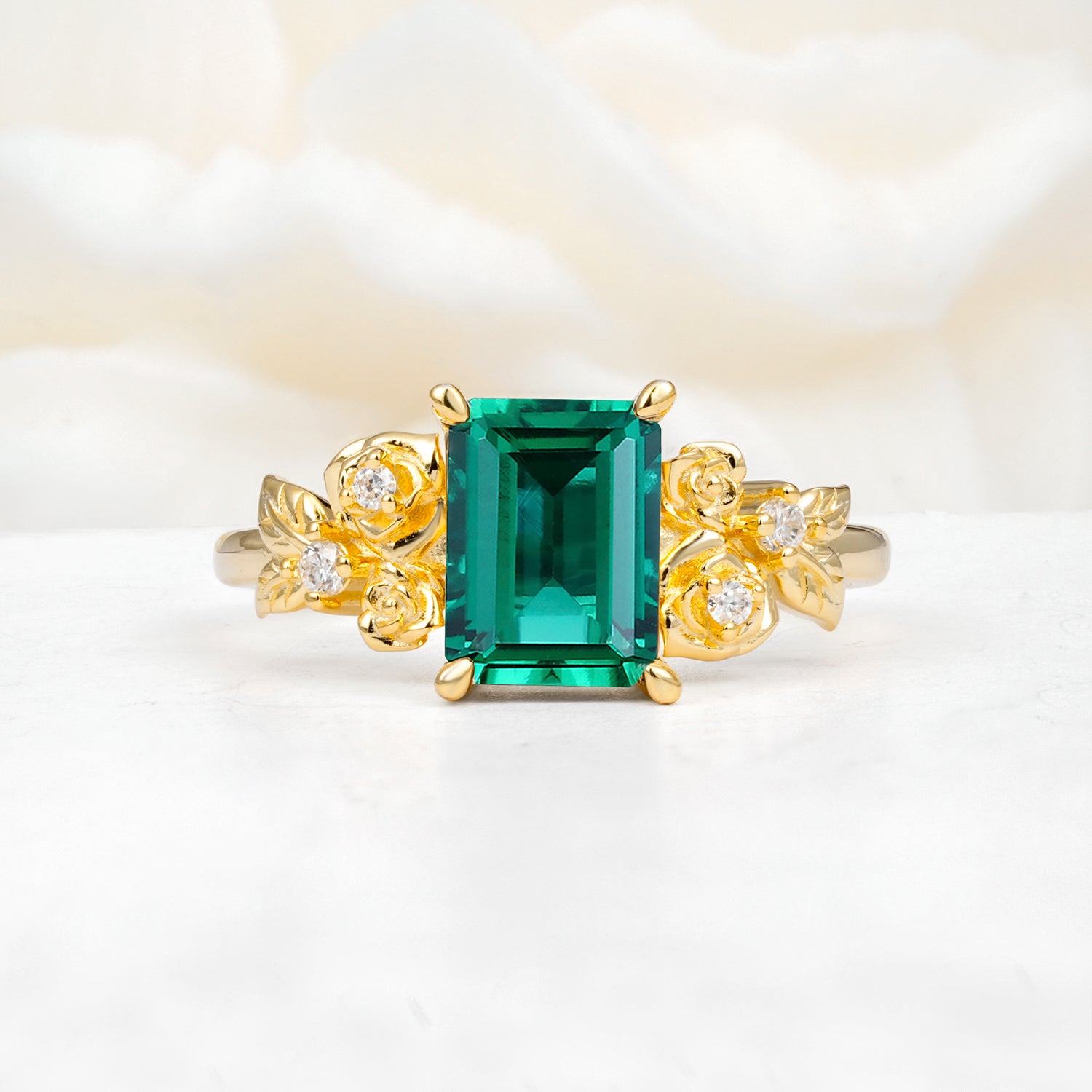 SR17645 Emerald Ring - Yellow-Gold