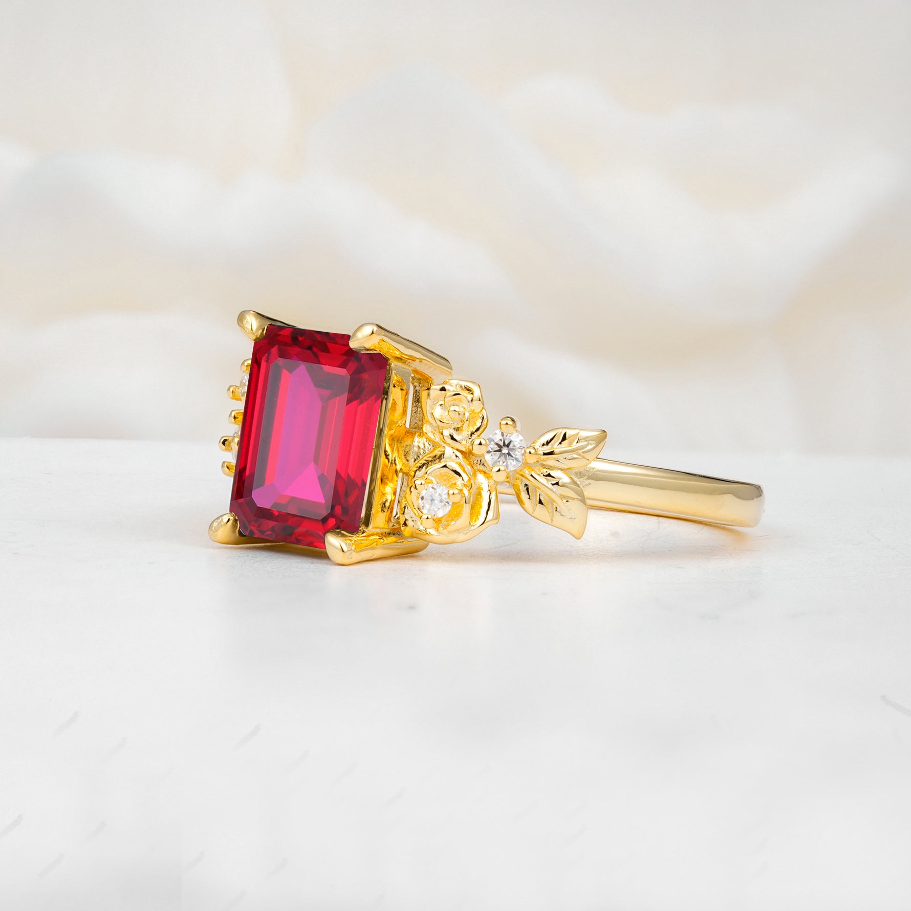SR17645 Ruby Ring - White-Gold