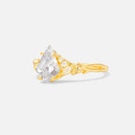 Kite Cut Moissanite Engagement Ring with Marquise Side Stones and Vine Detail - Additional view