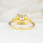 Classic Oval Cut Baguette Side Cluster Moissanite Engagement Ring - Additional view