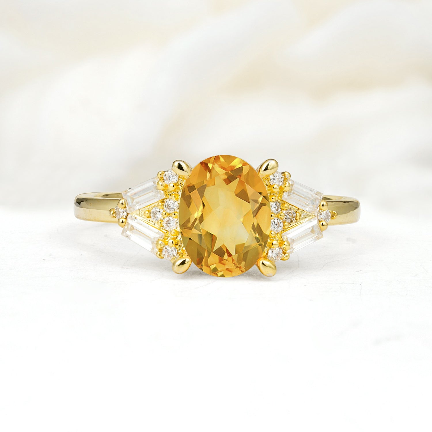 SR17649 Citrine Ring - Yellow-Gold
