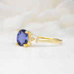 Classic Oval Cut Baguette Side Cluster Tanzanite Engagement Ring - Additional view