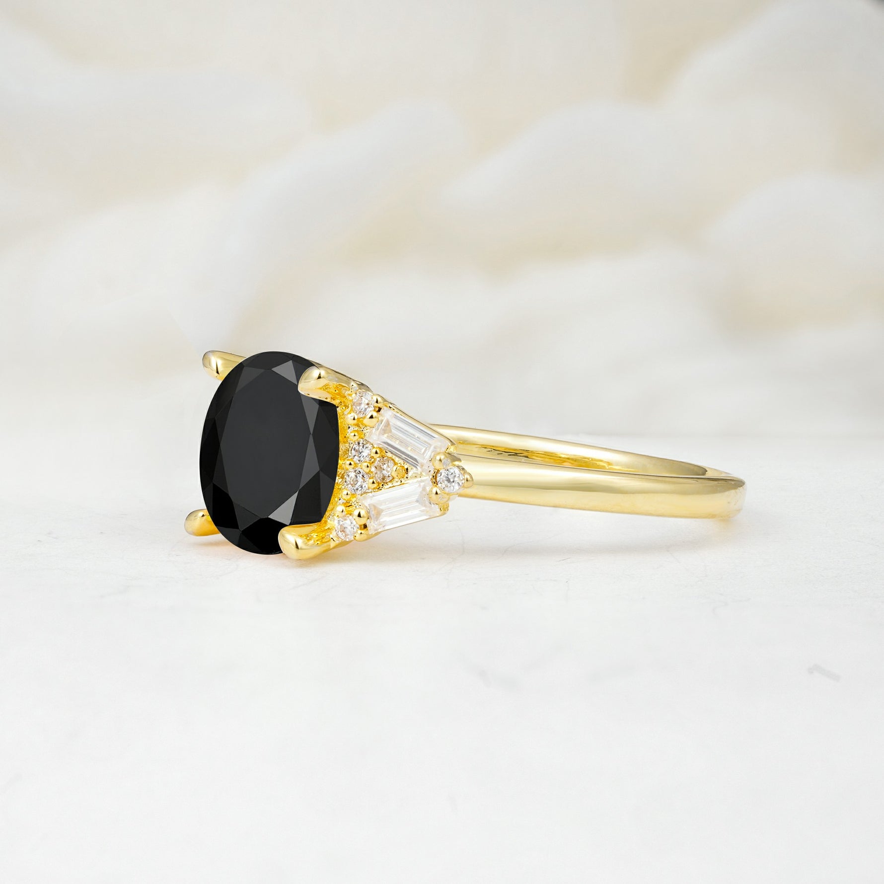 SR17649 Black Onyx Ring - White-Gold