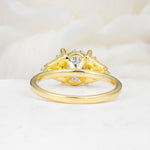 Classic Oval Cut Baguette Side Cluster Lab Diamond Engagement Ring - Additional view