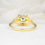 Classic Oval Cut Baguette Side Cluster Aquamarine Engagement Ring - Additional view