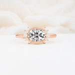 Timeless Oval Cut Bezel Frame Halo Lab Diamond Engagement Ring - Additional view