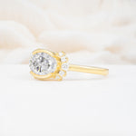 Timeless Oval Cut Bezel Frame Halo Moissanite Engagement Ring - Additional view