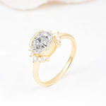 Timeless Oval Cut Bezel Frame Halo Moissanite Engagement Ring - Additional view