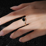 SR17650 Black Onyx Ring - Rose-Gold