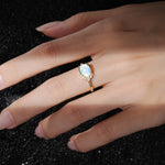 Timeless Oval Cut Bezel Frame Halo Moonstone Engagement Ring - Additional view