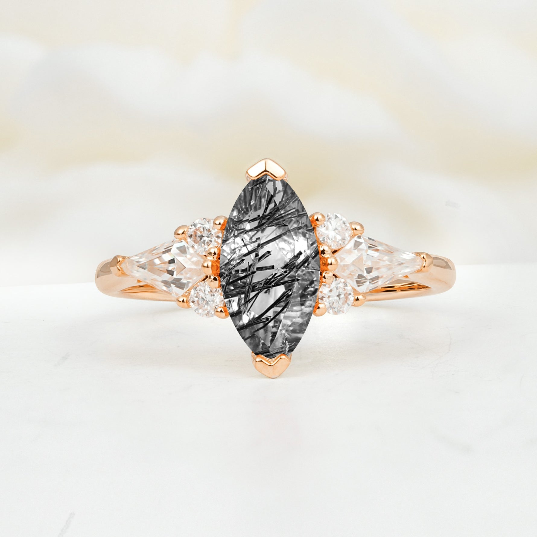 SR17651 Black Rutilated Quartz Ring - Additional view