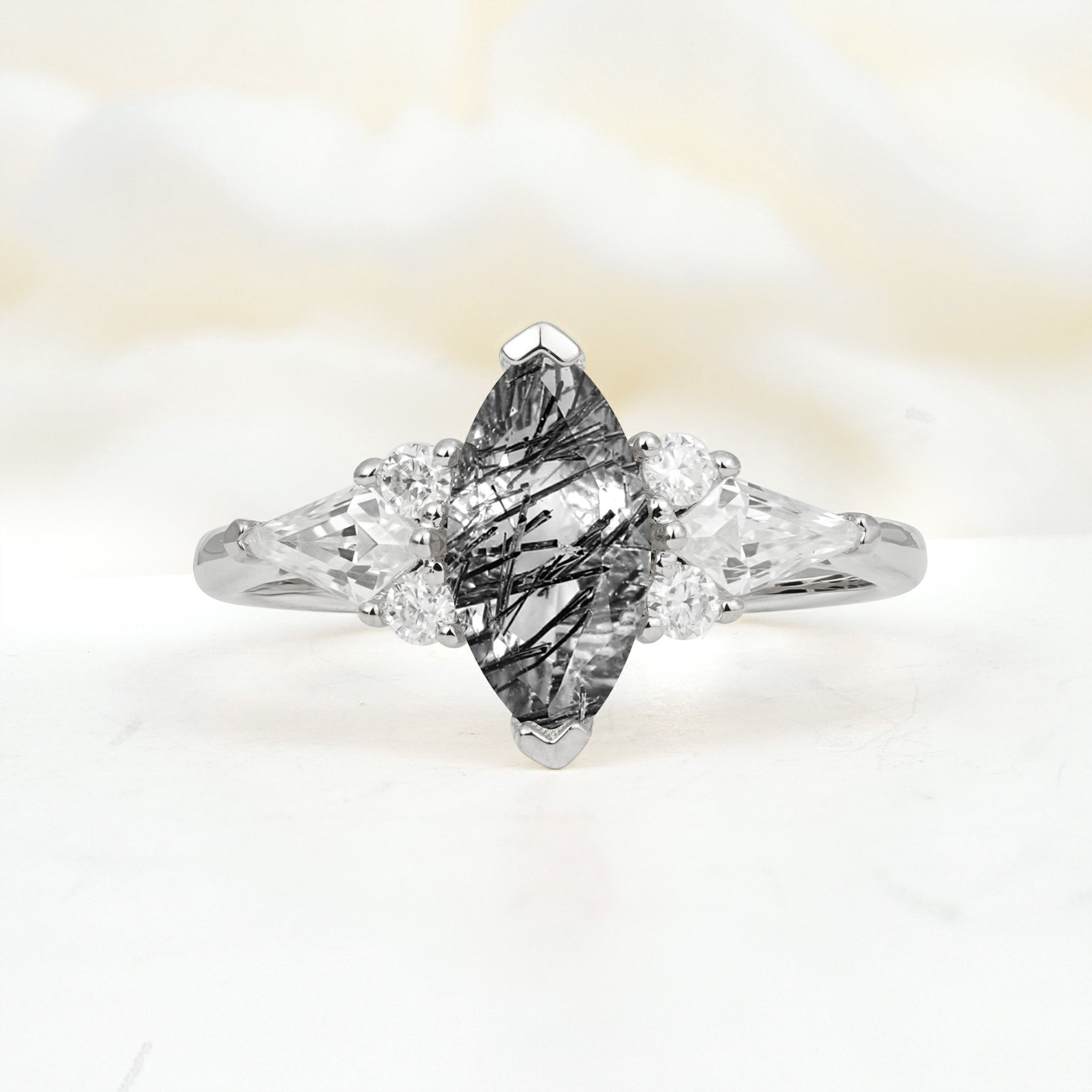 SR17651 Black Rutilated Quartz Ring - Additional view