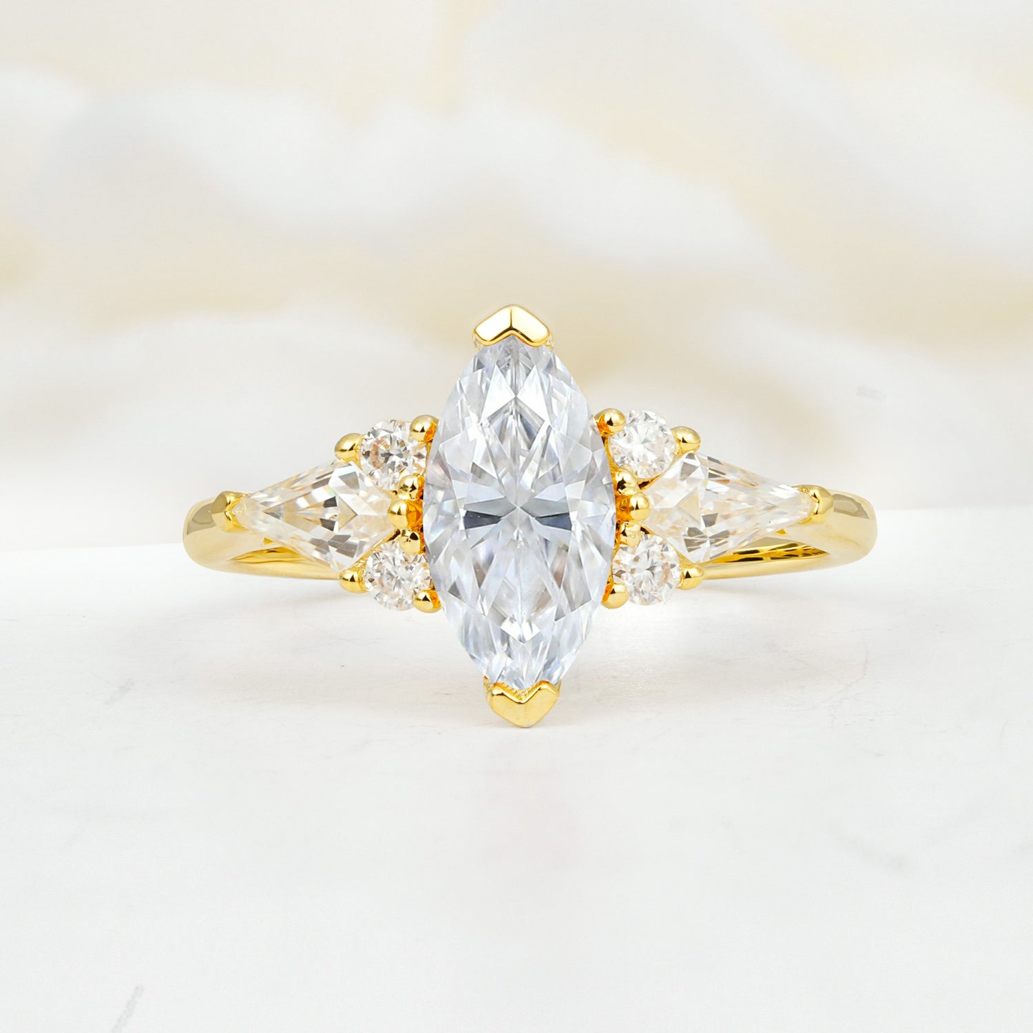 SR17651 Moissanite Ring - Yellow-Gold