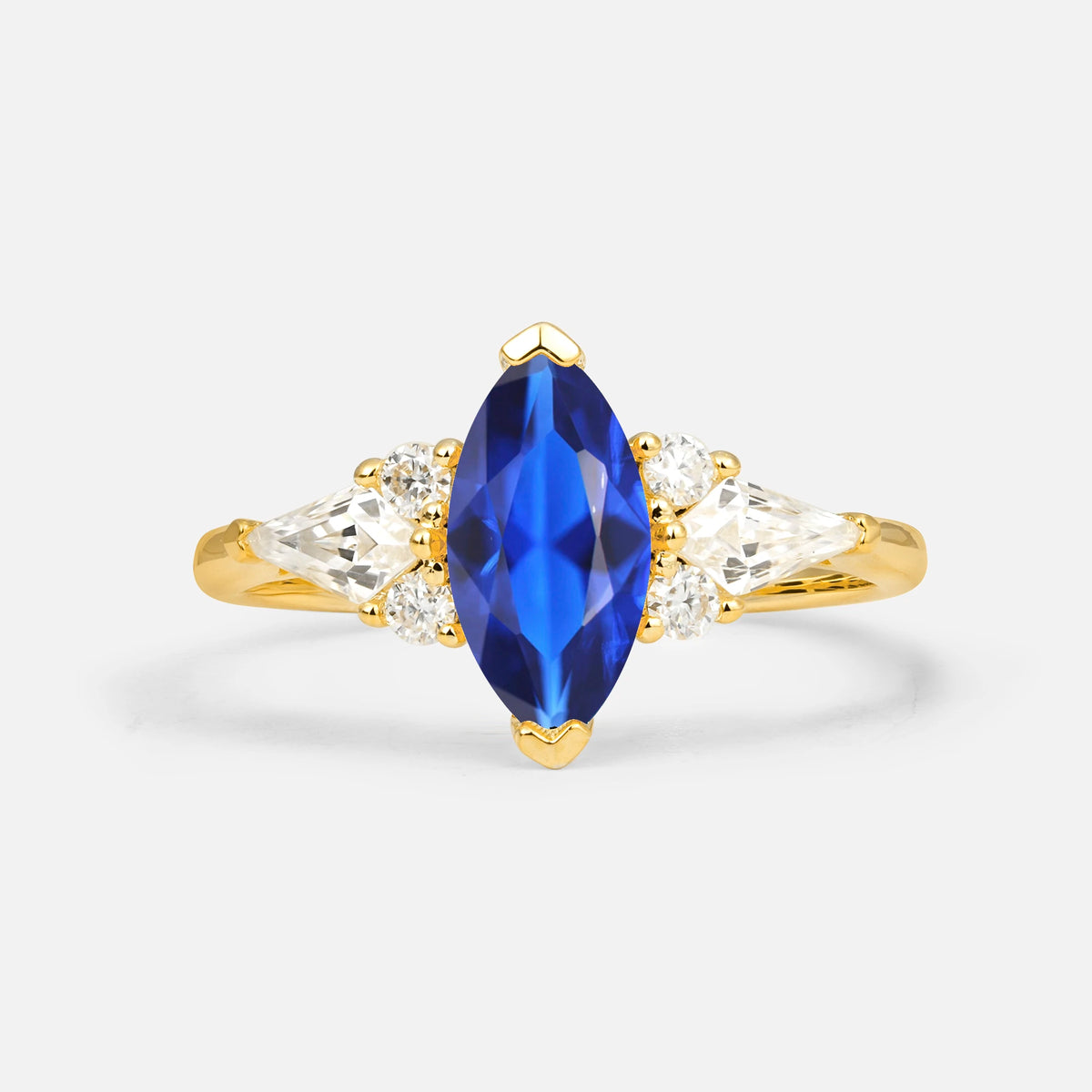 Classic Marquise-Cut Sapphire Engagement Ring