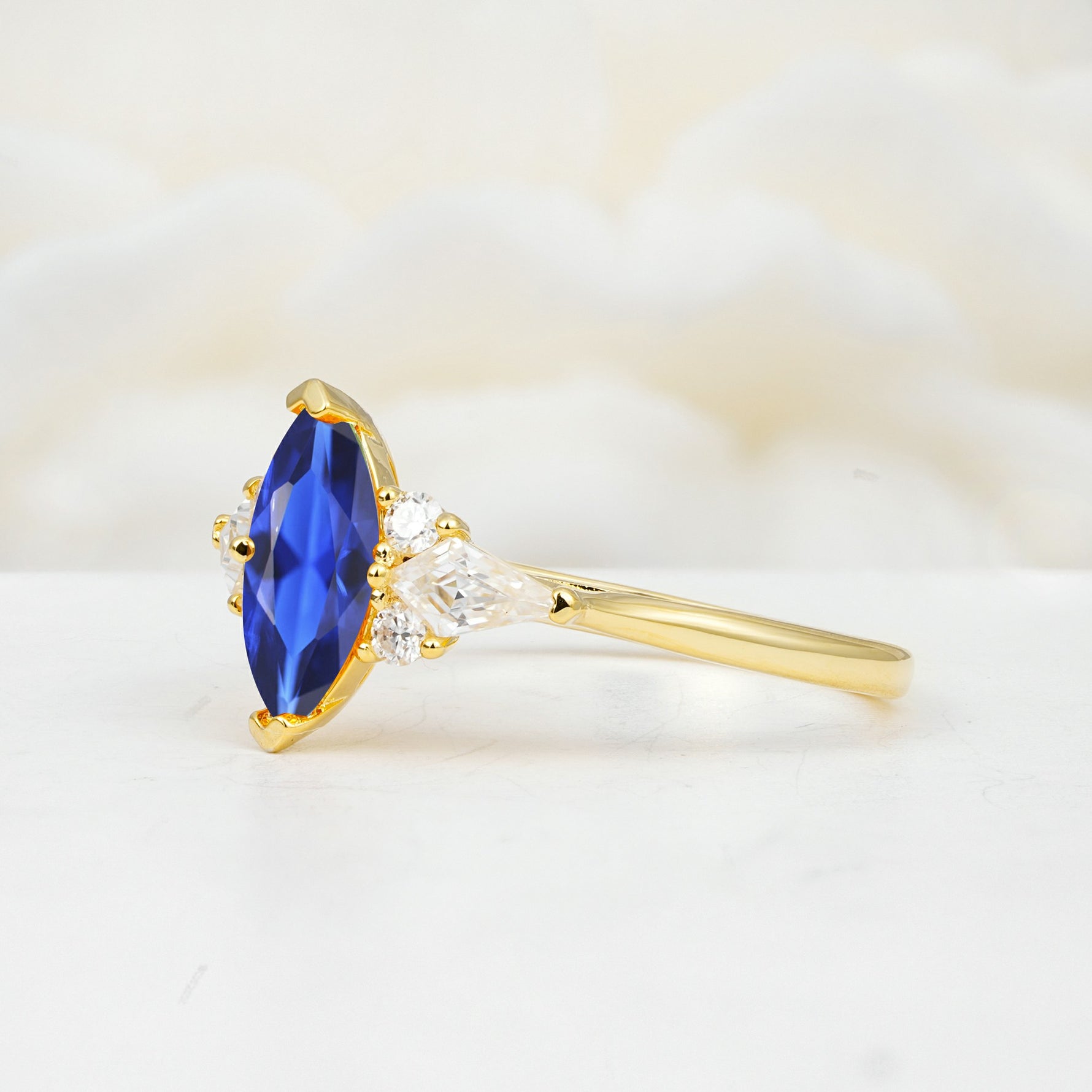 SR17651 Sapphire Ring - White-Gold