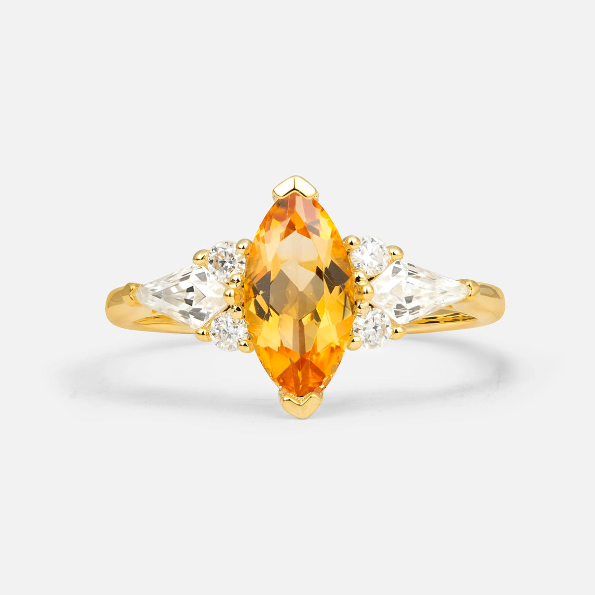 Classic Marquise-Cut Citrine Engagement Ring