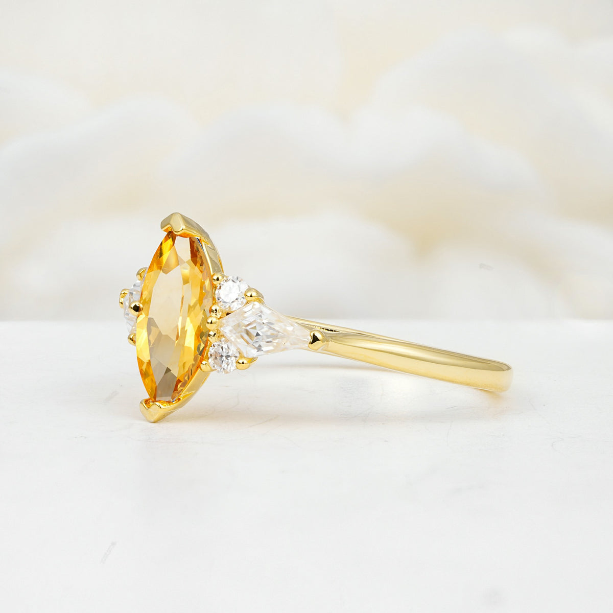 SR17651 Citrine Ring - White-Gold
