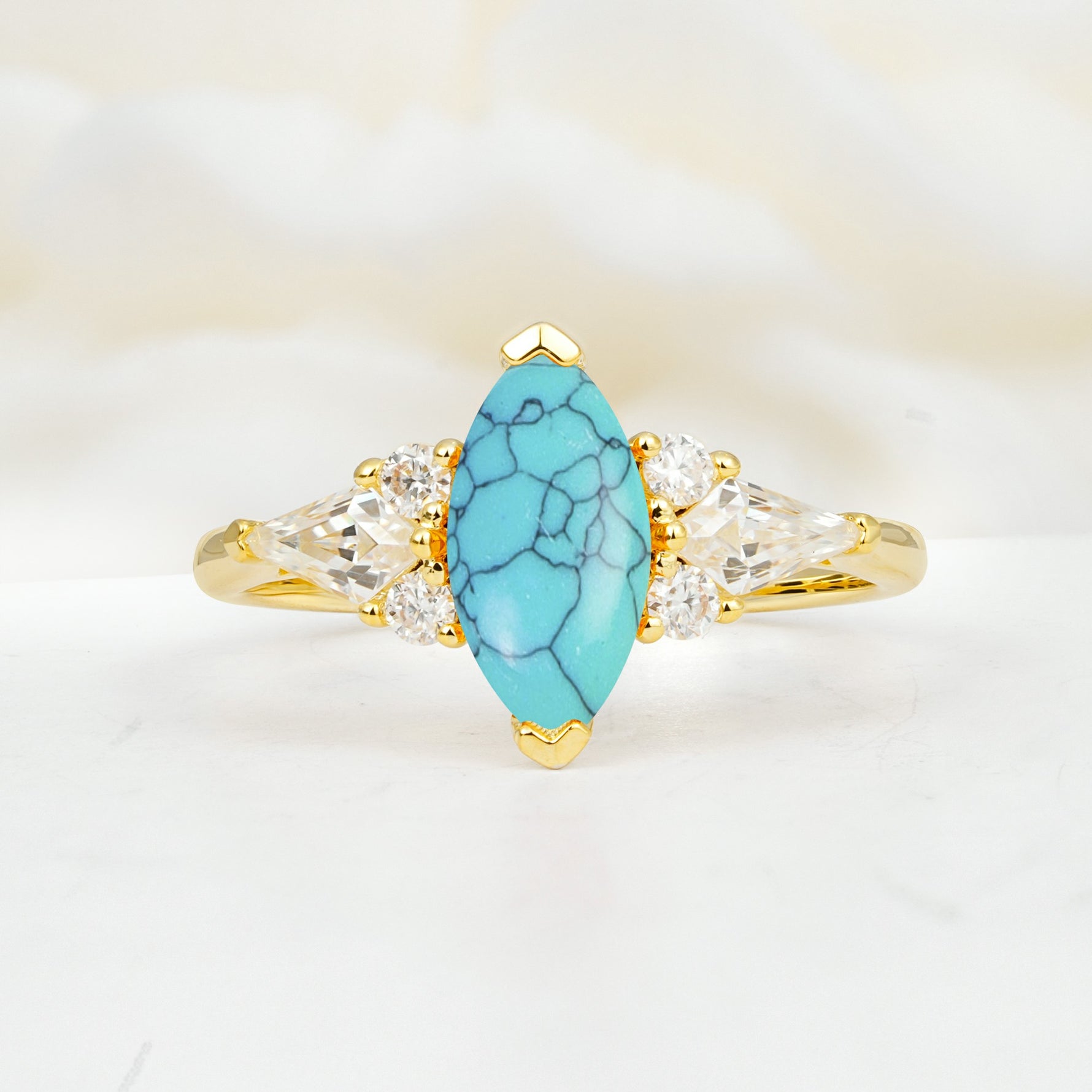 SR17651 Turquoise Ring - Yellow-Gold