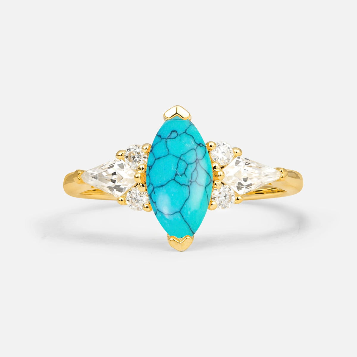 Classic Marquise-Cut Turquoise Engagement Ring