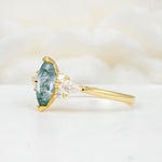SR17651 Moss Agate Ring - White-Gold