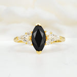 SR17651 Black Onyx Ring - Yellow-Gold