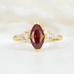 SR17651 Garnet Ring - Yellow-Gold