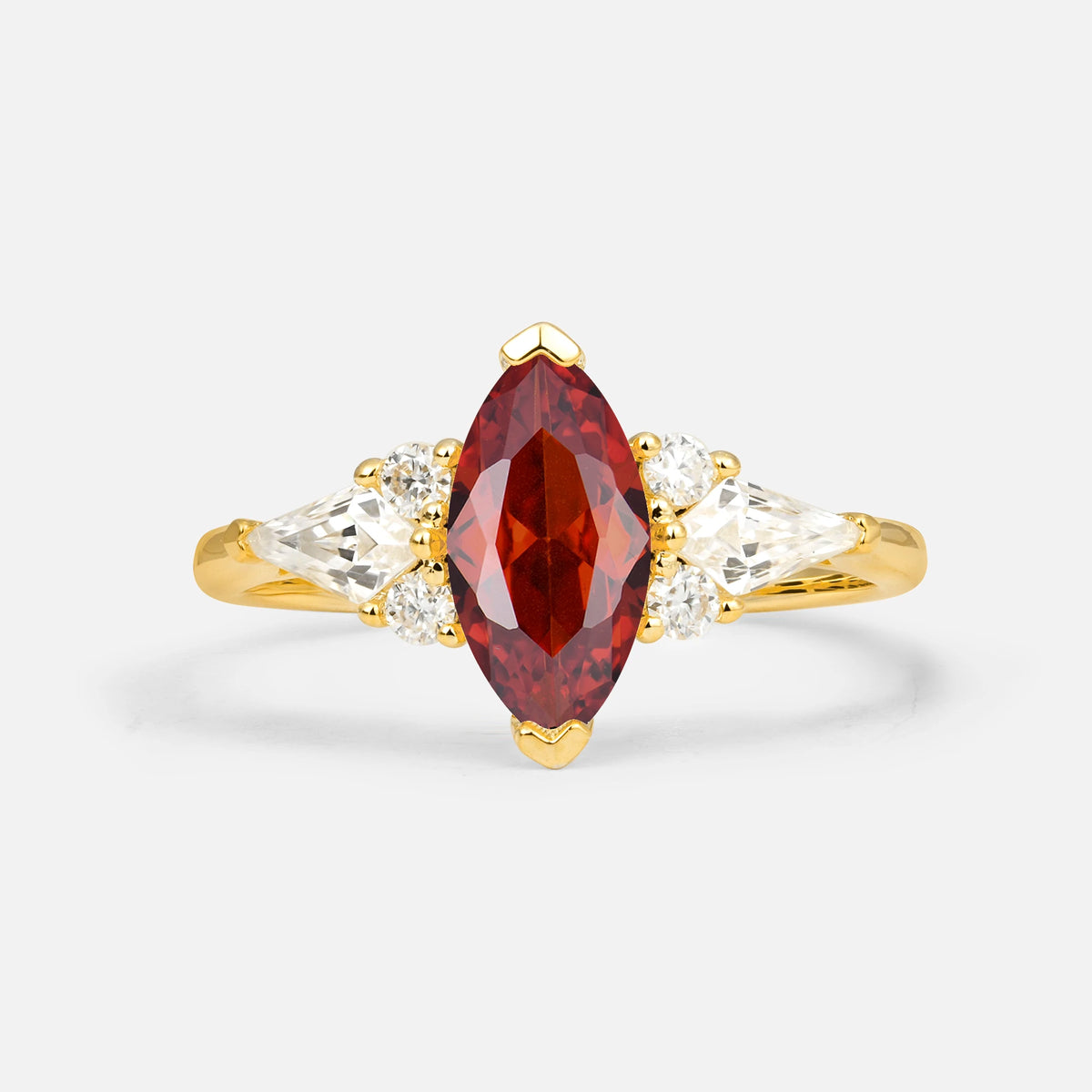 Classic Marquise-Cut Garnet Engagement Ring