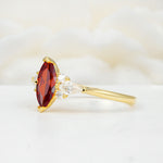 SR17651 Garnet Ring - White-Gold