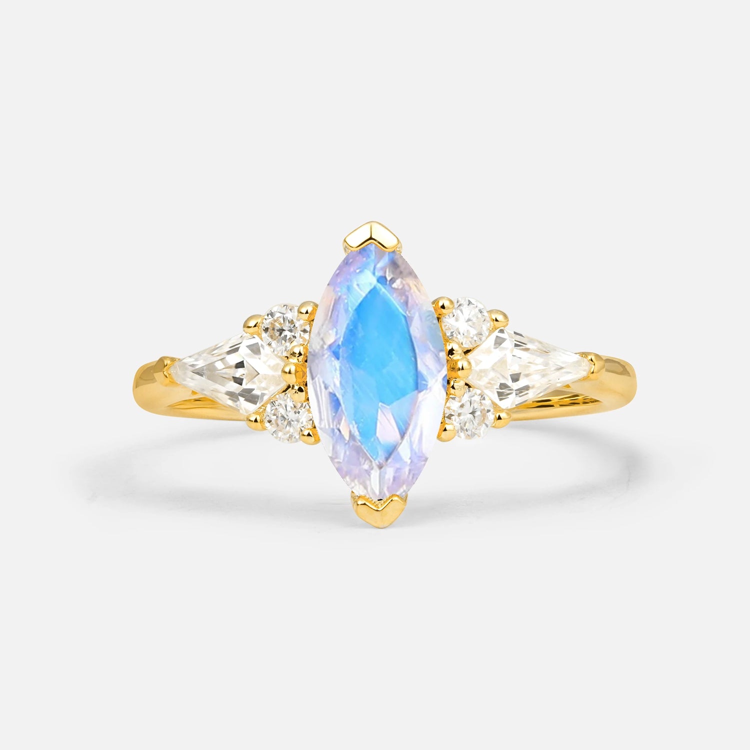 Classic Marquise-Cut Moonstone Engagement Ring