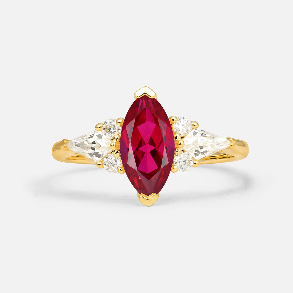 Classic Marquise-Cut Ruby Engagement Ring