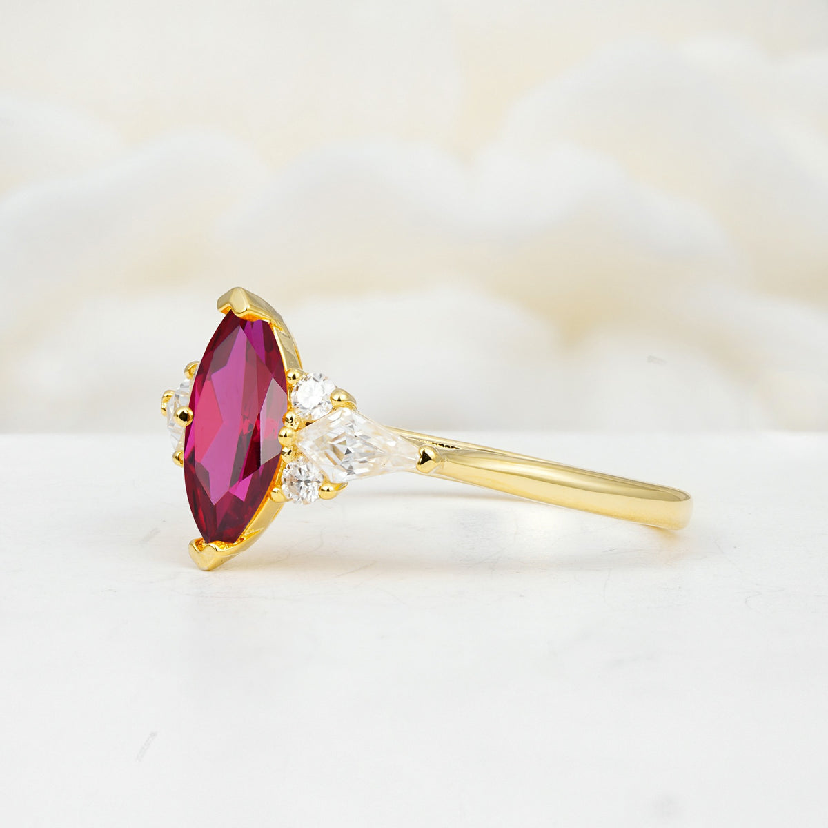 SR17651 Ruby Ring - White-Gold