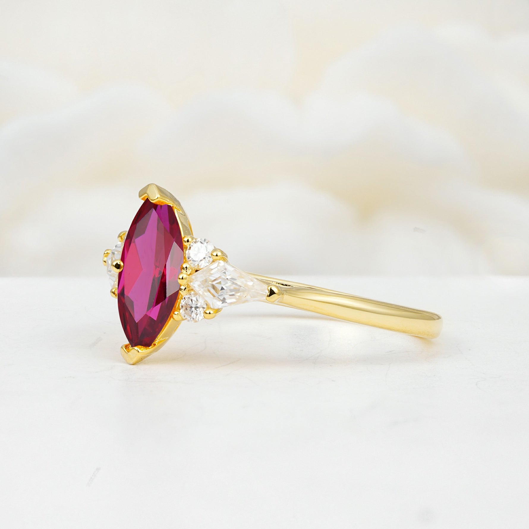 SR17651 Ruby Ring - White-Gold