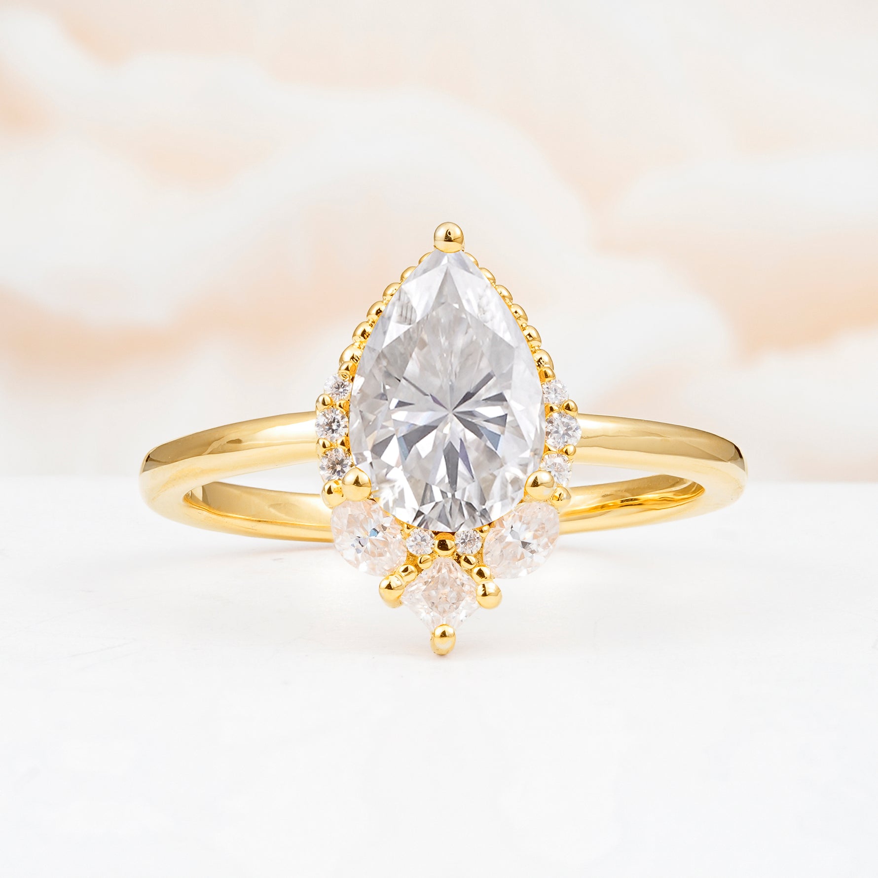 SR17652 Moissanite Ring - Yellow-Gold