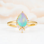 SR17652 Fire Opal Ring - Yellow-Gold