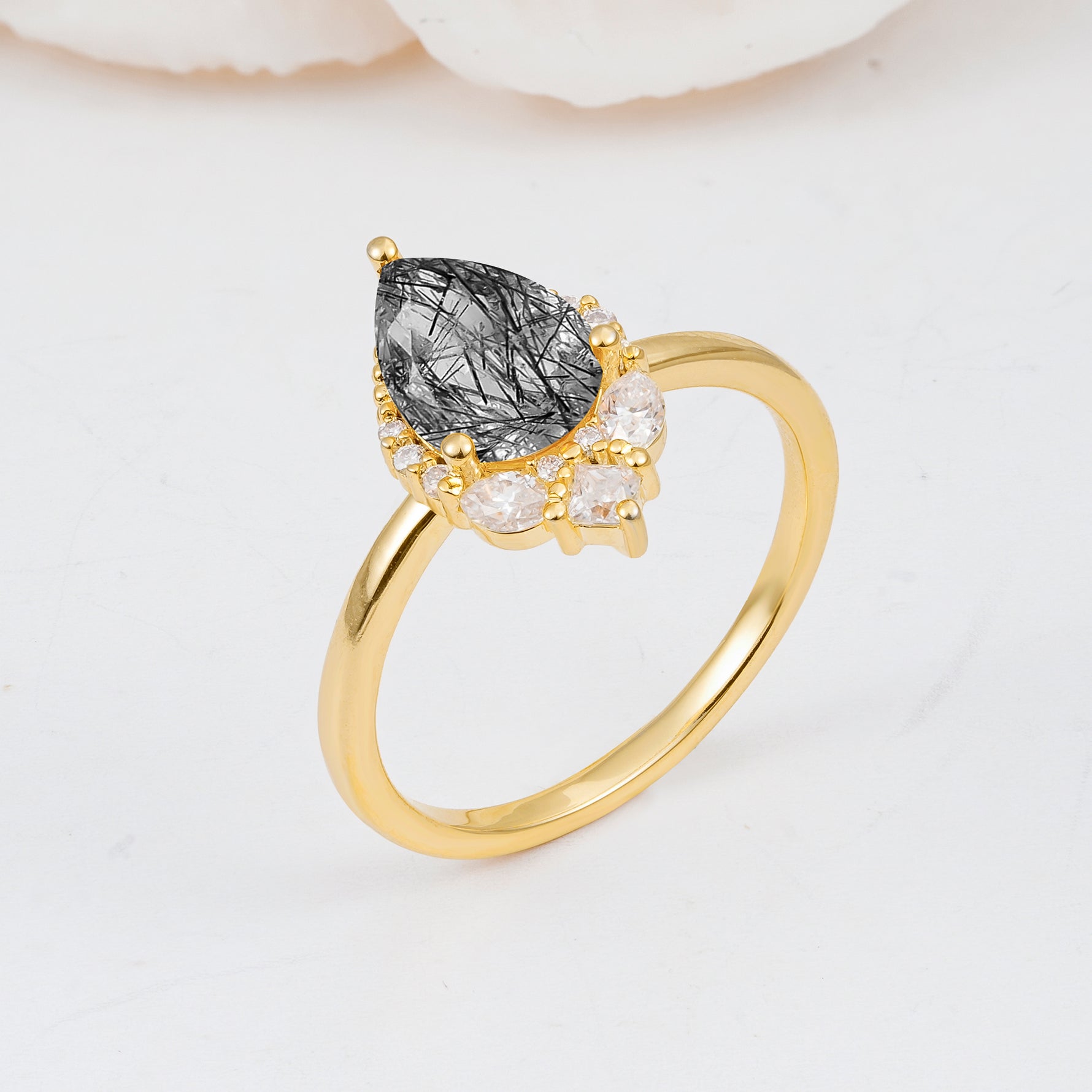 SR17652 Black Rutilated Quartz Ring - Additional view