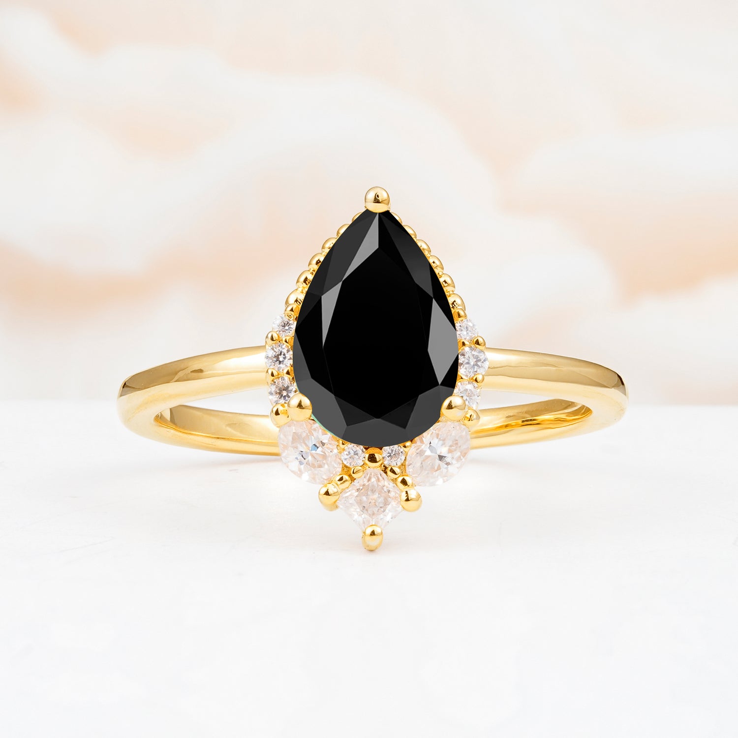 SR17652 Black Onyx Ring - Yellow-Gold