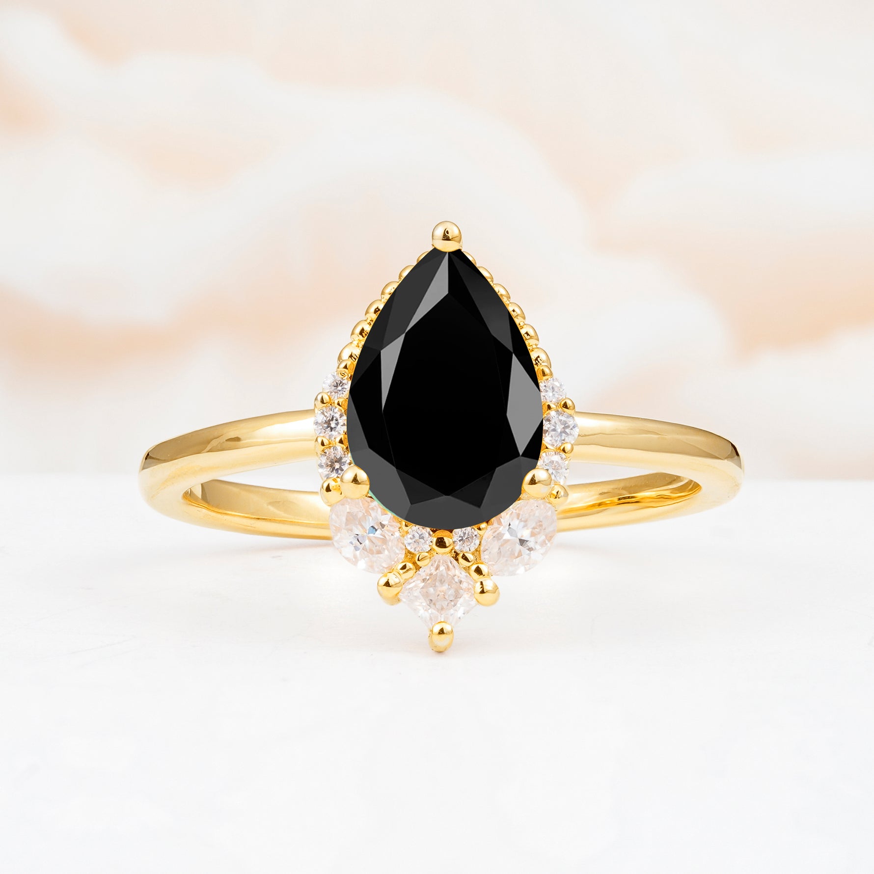 SR17652 Black Onyx Ring - Yellow-Gold