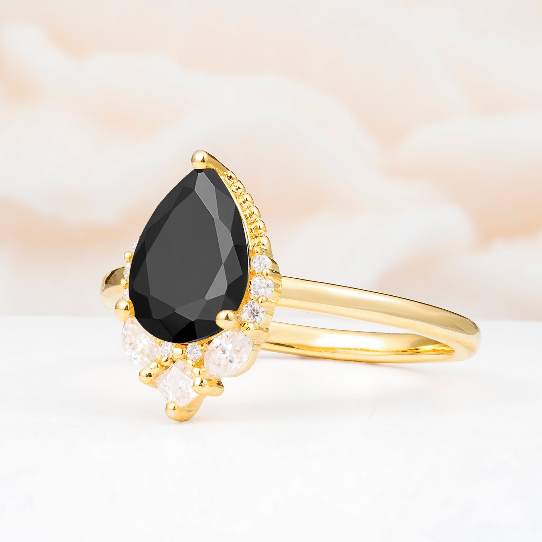 SR17652 Black Onyx Ring - White-Gold