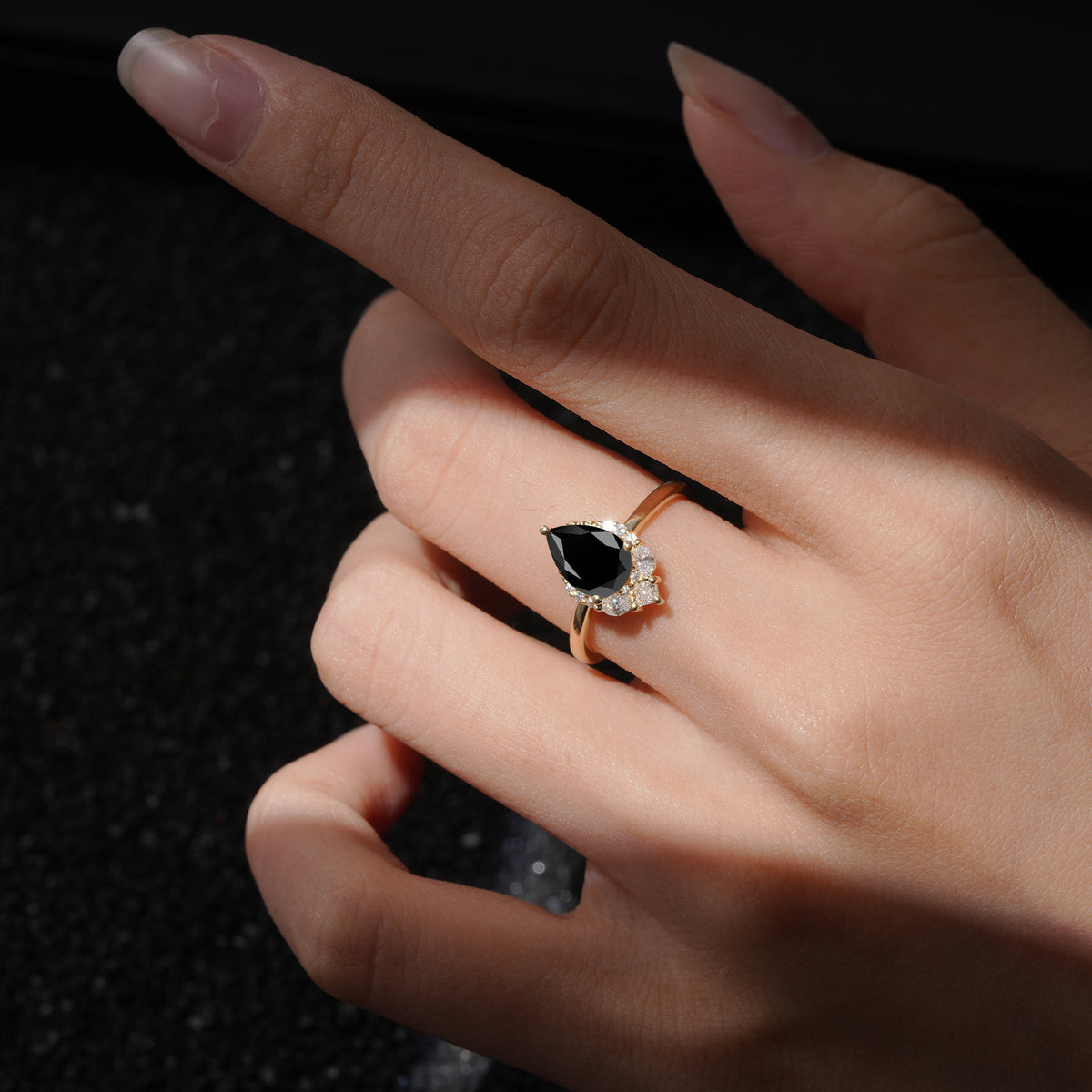 SR17652 Black Onyx Ring - Rose-Gold