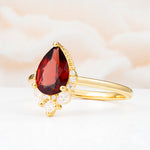SR17652 Garnet Ring - White-Gold