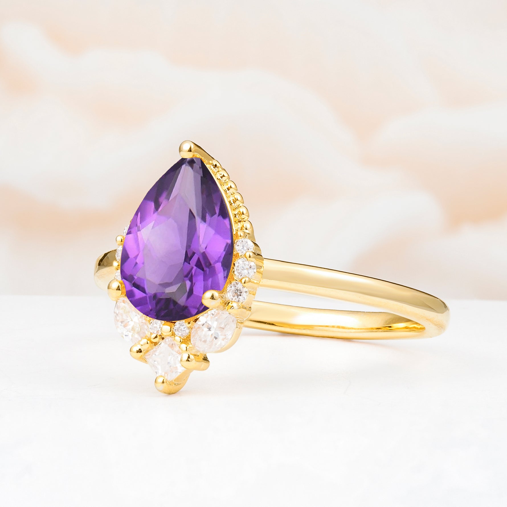 SR17652 Amethyst Ring - White-Gold