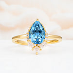 SR17652 Aquamarine Ring - Yellow-Gold