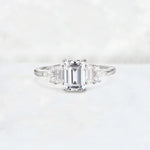 Luxury Emerald Cut Lab Diamond Cluster Engagement Ring - Additional view