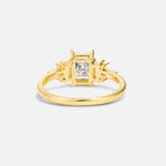 Luxury Emerald Cut Moissanite Cluster Engagement Ring - Additional view