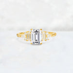 Luxury Emerald Cut Lab Diamond Cluster Engagement Ring - Additional view