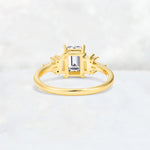 Luxury Emerald Cut Lab Diamond Cluster Engagement Ring - Additional view